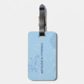 25e Jubileum in blauw en zilver Bagagelabel (Achterkant verticaal)