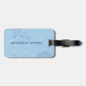 25e Jubileum in blauw en zilver Bagagelabel (Achterkant horizontaal)