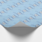 25e Jubileum in blauw en zilver Cadeaupapier (Hoek)