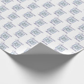 25e Jubileum in blauw en zilver Cadeaupapier (Hoek)