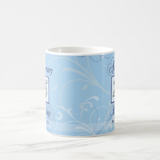 25e Jubileum in blauw en zilver Koffiemok (Center)