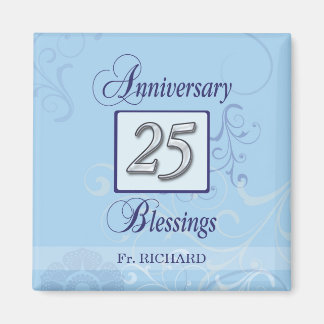 25e Jubileum in blauw en zilver Magneet