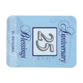 25e Jubileum in blauw en zilver Magneet (Horizontaal)
