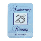 25e Jubileum in blauw en zilver Magneet (Verticaal)