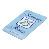 25e Jubileum in blauw en zilver Magneet (Linkerzijde)