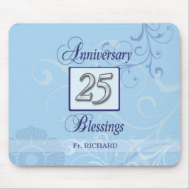 25e Jubileum in blauw en zilver Muismat
