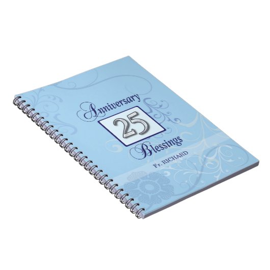 25e Jubileum in blauw en zilver Notitieboek (Rechterzijde)