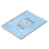 25e Jubileum in blauw en zilver Notitieboek (Linkerzijde)