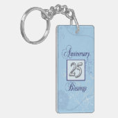 25e Jubileum in blauw en zilver Sleutelhanger (Voorkant Links)