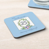 25e Jubileum katholieke Nun Wreath en Silver Drankjes Onderzetter (Linkerzijde)