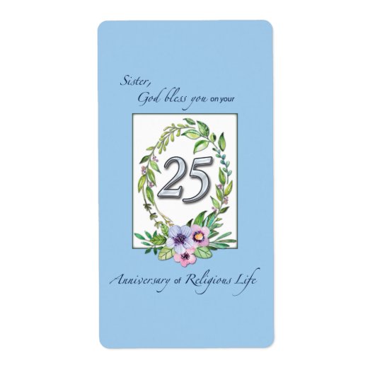 25e Jubileum katholieke Nun Wreath en Silver Etiket (Voorkant)