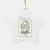 25e Jubileum katholieke Nun Wreath en Silver Keramisch Ornament (Achterkant)