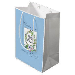 25e Jubileum katholieke Nun Wreath en Silver Medium Cadeauzakje