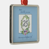 25e Jubileum katholieke Nun Wreath en Silver Metalen Ornament (Rechts)