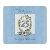 25e Jubileum katholieke Nun Wreath en Silver Snijplank (Voorkant)