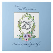 25e Jubileum katholieke Nun Wreath en Silver Tegeltje (Voorkant)