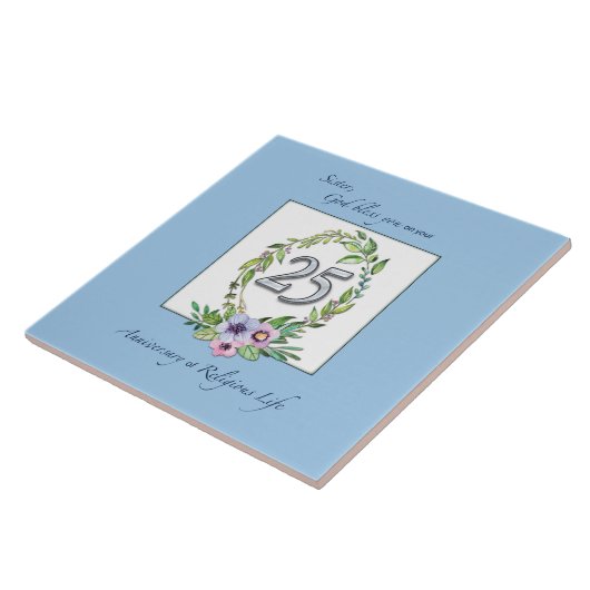 25e Jubileum katholieke Nun Wreath en Silver Tegeltje (Zijkant)