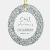 25e Jubileum Keepasje Faux Silver Glitter Keramisch Ornament (Links)