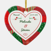 25e Jubileum kerstcadeaus Keramisch Ornament (Voorkant)