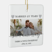 25e Jubileum kerstfoto-ornament Keramisch Ornament (Rechts)