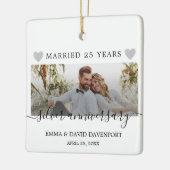 25e Jubileum kerstfoto-ornament Keramisch Ornament (Links)