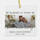 25e Jubileum kerstfoto-ornament Keramisch Ornament (Voorkant)