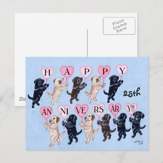 25e Jubileum Labrador Retrievers schilderij Briefkaart (Voorkant / Achterkant)