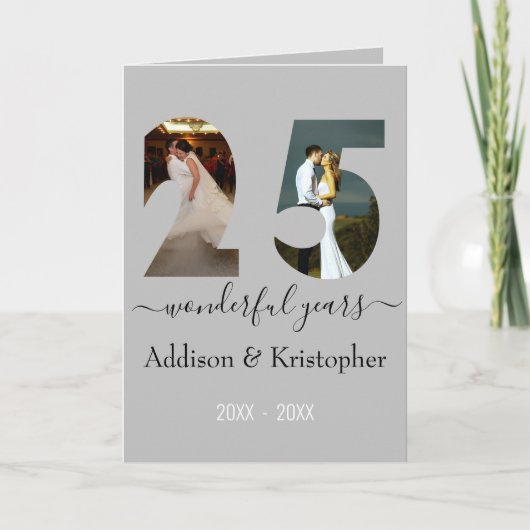 25e Jubileum Love Forever Photo Template Kaart (Voorkant)