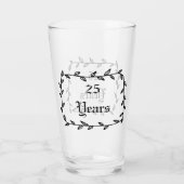 25e Jubileum met bladeren Glas (Achterkant)