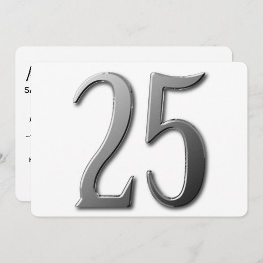 25e Jubileum met informatie op de achterzijde Kaart (Voorkant / Achterkant)