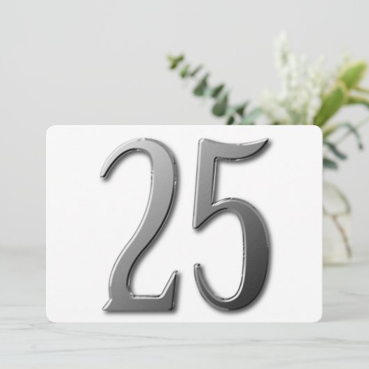 25e Jubileum met informatie op de achterzijde Kaart (Staand voorkant)