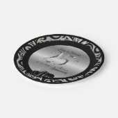 25e Jubileum met zilveren en zwarte bruiloft Papieren Bordje (Gekanteld)