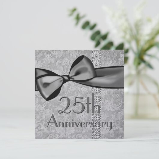 25e jubileum nep satijn lint metaalpapier kaart (Staand voorkant)