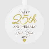 25e jubileum nepgoud aangepaste trouw ornament (achterkant)