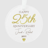 25e jubileum nepgoud aangepaste trouw ornament (voorkant)