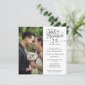 25e jubileum Net getrouwd Trouwfoto vierkant Kaart (Staand voorkant)