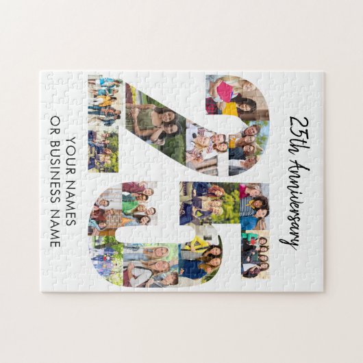 25e Jubileum nummer 25 Fotocollage Legpuzzel (Horizontaal)