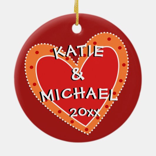 25e Jubileum of een Yr Keepsake kerstcadeau Keramisch Ornament (Achterkant)