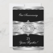 25e Jubileum partij Damask Diamond Silver Black Kaart (Achterkant)