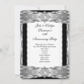 25e Jubileum partij Damask Diamond Silver Black Kaart (Voorkant)