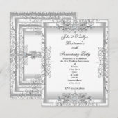25e Jubileum Partij Damask Silver White Kaart (Voorkant / Achterkant)