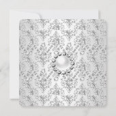 25e Jubileum Partij Damask Silver White Kaart (Achterkant)