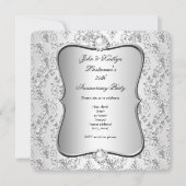 25e Jubileum Partij Damask Silver White Kaart (Voorkant)