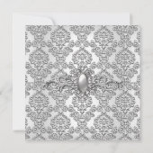 25e Jubileum Partij Damask Silver White Kaart (Achterkant)