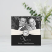 25e Jubileum Partij - Faux Pocket Style -SQUARE Kaart (Staand voorkant)