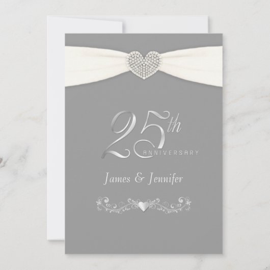 25e Jubileum Partij Uitnodiging  Zilver (Achterkant)