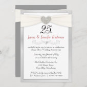 25e Jubileum Partij Uitnodiging  Zilver (Voorkant / Achterkant)