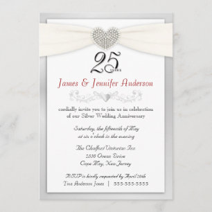 25e Jubileum Partij Uitnodiging  Zilver