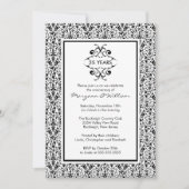 25e Jubileum partij uitnodiging zwart-wit (Voorkant)