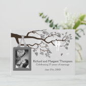 25e Jubileum partij vogels in de boom Kaart (Staand voorkant)